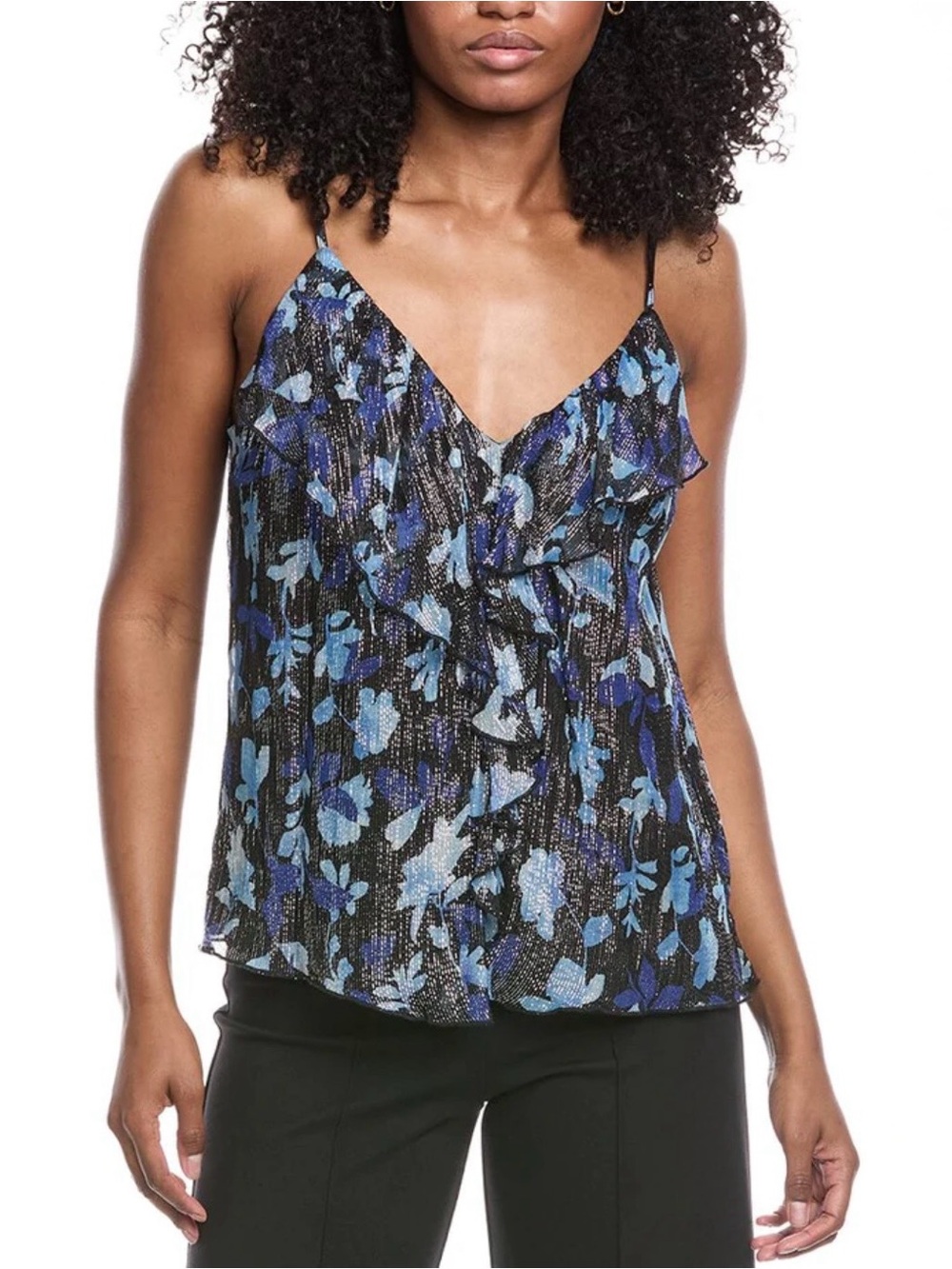 Ramy Brook Rosemarie Dream Blue Floral Ruffle Skirt: Medium